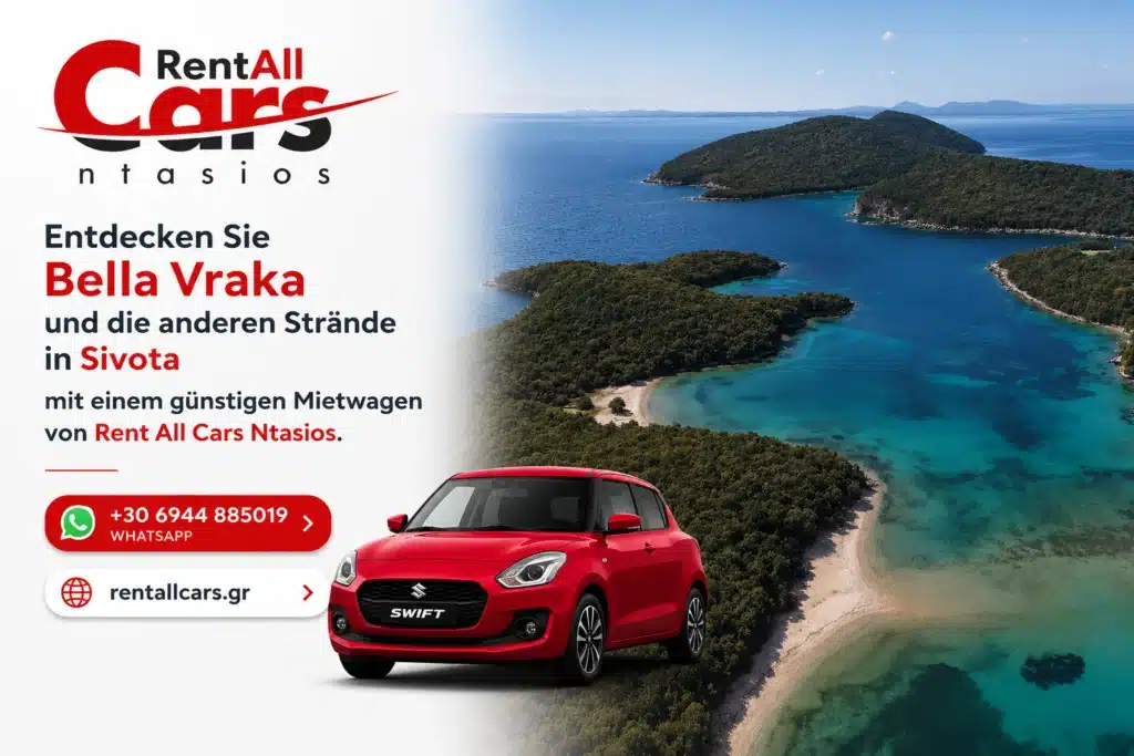 Entdecken Sie Bella Vraka und die Strände von Sivota mit einem Mietwagen von Rent All Cars Datsios