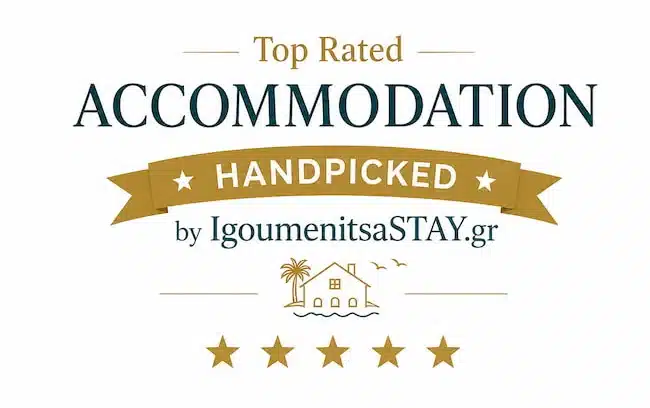 Handpicked Accommodation badge by IgoumenitsaSTAY featuring top-rated hotels, apartments, villas and guesthouses in Thesprotia.