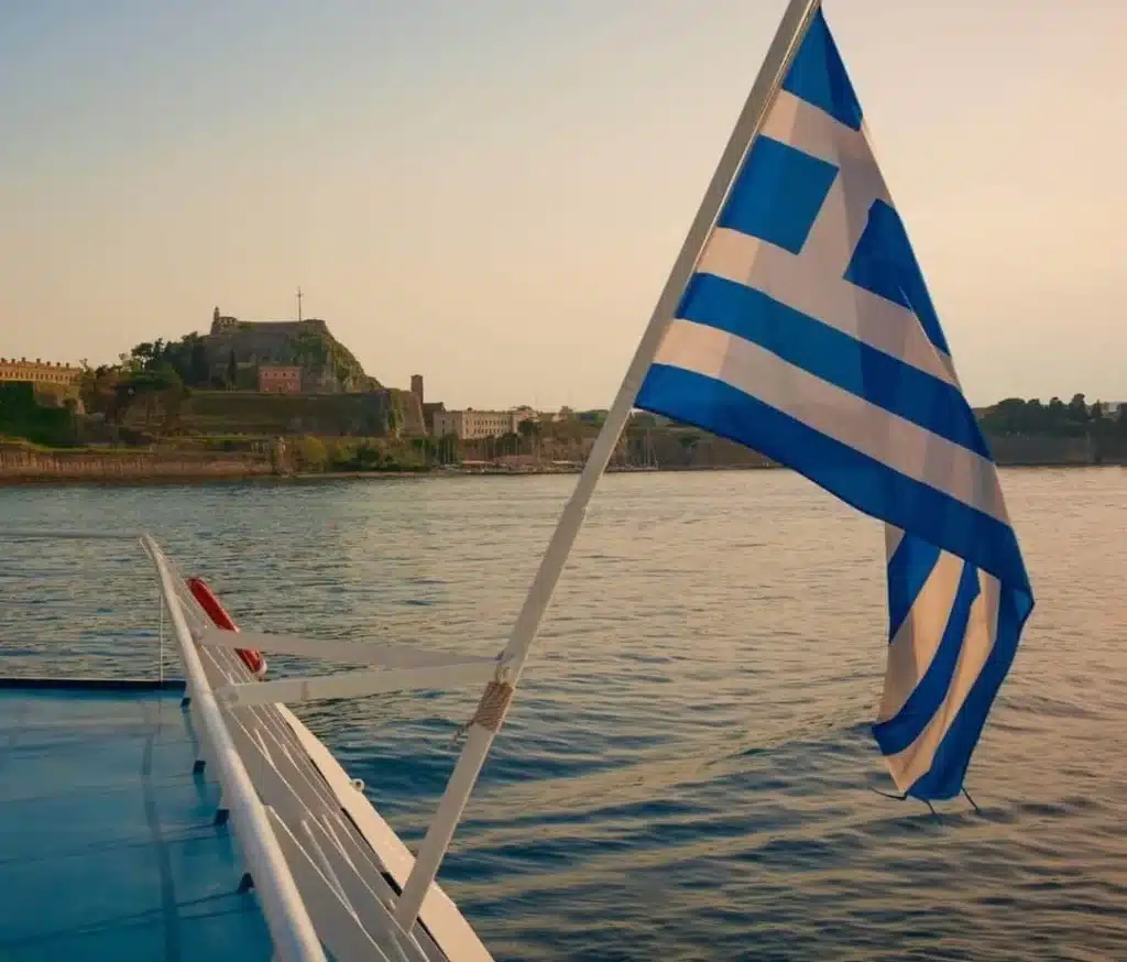 Kerkyra Lines ferry journey from Igoumenitsa to Corfu across the Ionian Sea Greece