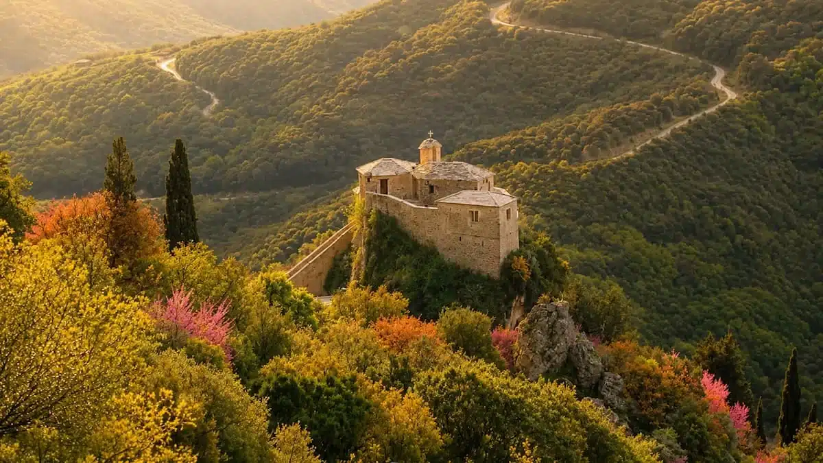 Visiting Kokkinolithari: The breathtaking clifftop chapel of Agios Minas in the mountains of Epirus.