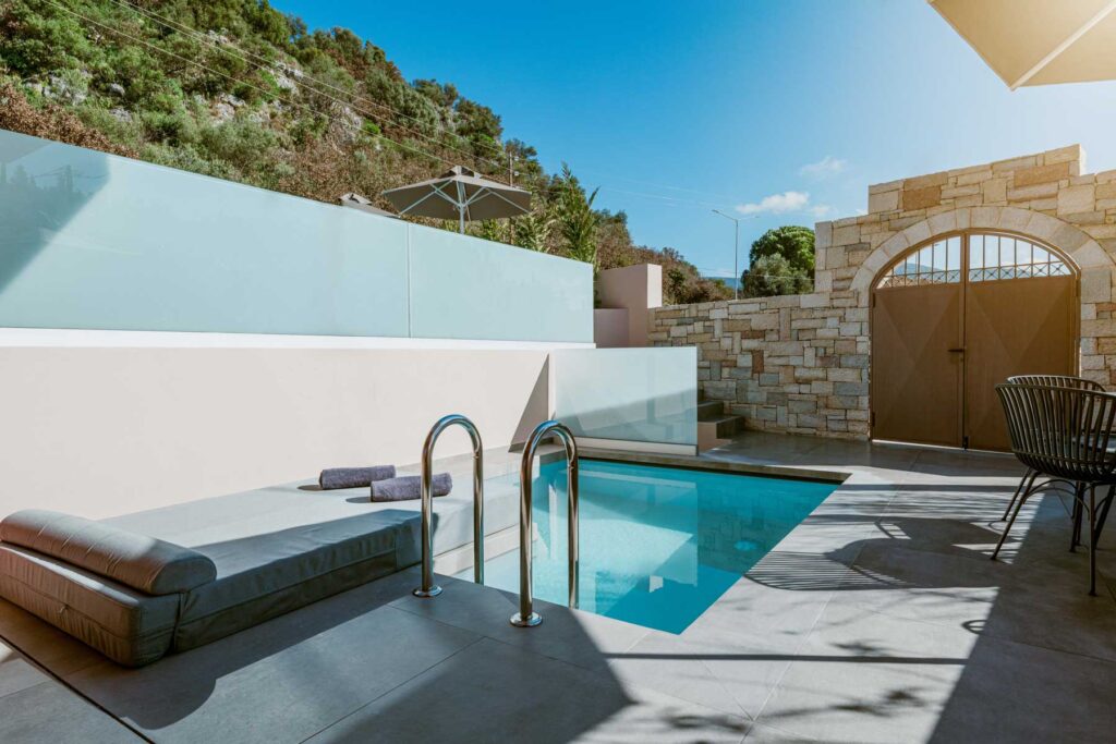 Maisonette mit privatem Pool und Veranda im Aria, Sivota