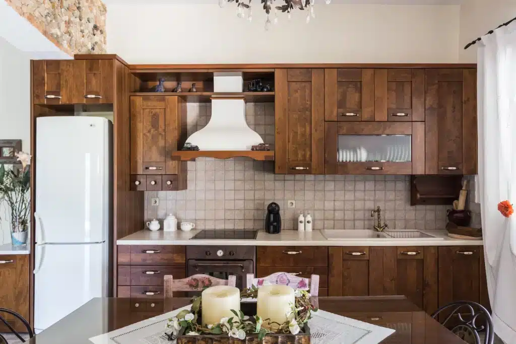 Fully equipped wooden kitchen at Casa di campagna